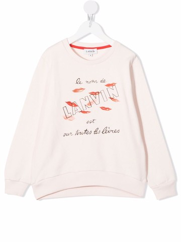Lanvin Enfant - logo-print organic cotton sweatshirt - kids - Organic Cotton - 8 yrs - Pink