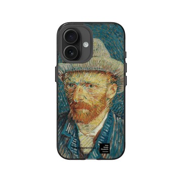 iPhone 16 Clear (相機按鈕) 酷墨灰 - Van Gogh Museum - 戴灰氈帽的自畫像