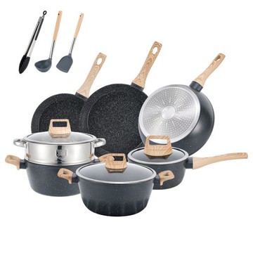 美客多墨西哥跨境不粘鍋廚具套裝奶鍋煎鍋湯鍋廠家批發電磁爐通用