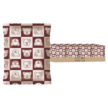 LOTTE 樂天 小熊餅 巧克力風味 小包 經典餅乾零食  12g  140包