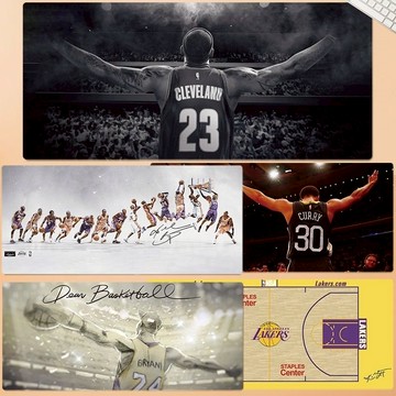 ✨免運可開發票#訂製桌墊 nba球星桌墊 籃球勇士湖人隊庫里 科比 喬丹 歐文 詹姆斯 杜蘭特 桌墊 鼠標墊 鍵盤墊