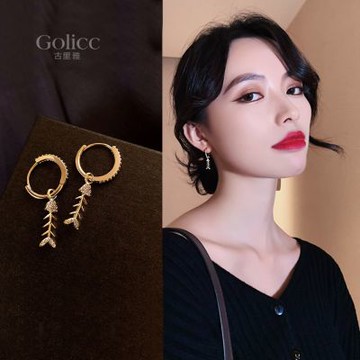 Gulicc 微鑲 小魚 時尚 耳環(飾品 耳飾 耳釘 耳環 耳墜 禮物 雙11 聖誕節)