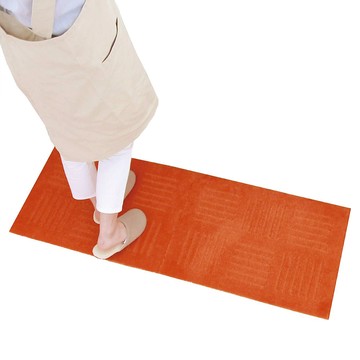 日本 oka 廚房地毯 PLUS 日本製 2個  橙色  60 x 45cm