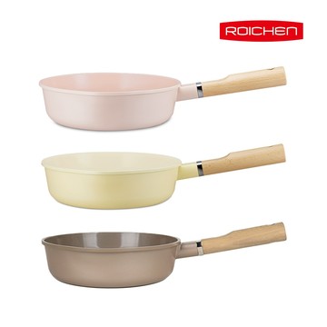【韓國Roichen】木柄陶瓷不沾深炒鍋 湯鍋 28cm | 全火源 烤箱可用 安全無毒 快速導熱 | 官方旗艦店