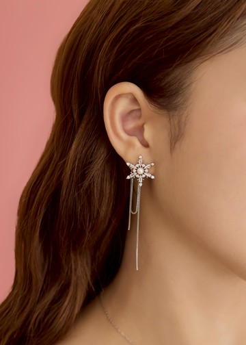 冰晶冬日垂掛・純銀耳環