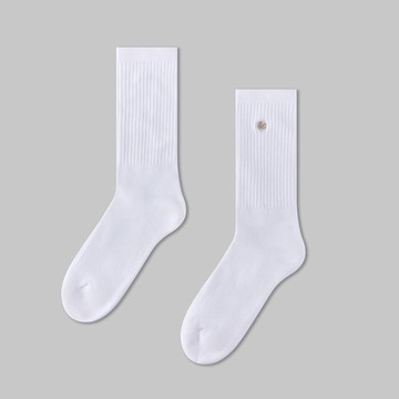 素白純棉中筒襪∣高品質精梳棉∣原創襪子∣男女同款