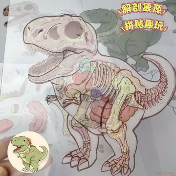 桃園出貨✨正版原創解剖復原貼紙拼圖3D手賬益智玩具兒童造景時空工坊貼士啪