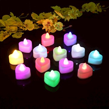 蠟燭燈 電子蠟燭 LED生日蠟燭求婚浪漫裝飾愛心形表白道具套餐仿真電子蠟燭燈一盒『CM43572』