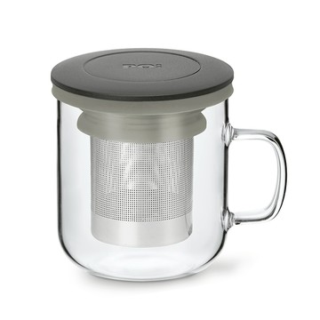 PO:Selected｜丹麥泡茶玻璃杯350ml 2.0 (黑+灰)
