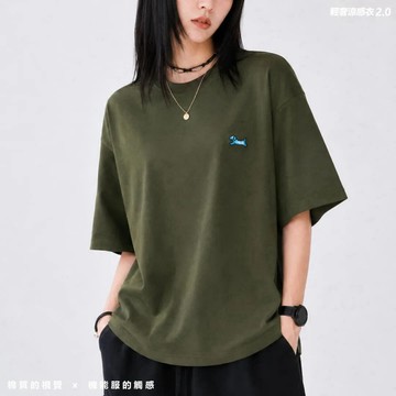 【AMERO】男女同款 短袖圓領Ｔ恤 涼感 電繡藍小狗