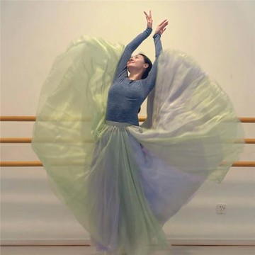 欣倩盈盈芙蓉語舞蹈裙中國古典現代舞服裝攝影藝考表演出服大擺裙