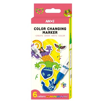 AMOS 阿摩司 神奇變色彩色筆  6色