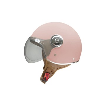 EVO 安全帽 CA-601S CA-601 素色 消杏桃粉 飛行帽 銀色邊條 金屬齒排扣 全拆洗 半罩