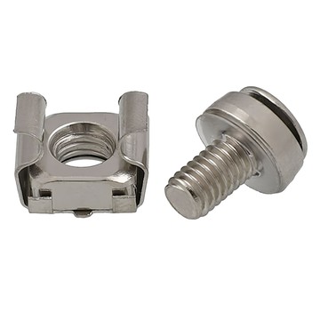 Neon 台灣霓虹 網路機櫃螺絲帶卡扣 Set 精細拉絲表面 真材實料硬度高 抗拉抗潮濕抗氧化 耐酸耐鹼耐腐蝕  M6  16.2mm  9mm  11.5mm  50個