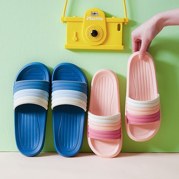 新款春夏季時尚情侶居家拖鞋一對外穿拼色軟底舒適輕便耐磨男