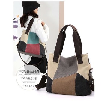 大容量復古加厚帆布包女包包單肩包百搭女士輕便手提斜挎包托特包