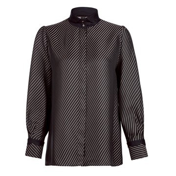 【SALE】SHIATZY CHEN 夏姿˙陳-條紋緹花高領襯衫