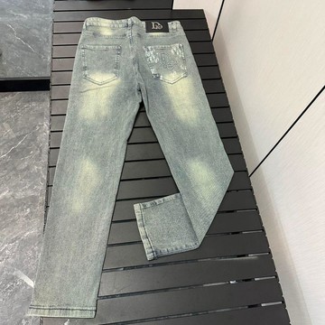 輕奢潮牌高端牛仔褲男春夏薄款歐版小直筒彈力修身簡約時尚男褲子 百搭休閑長褲男生牛仔褲 顯瘦