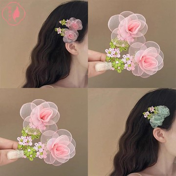 初夏仿真山茶花bb夾 超仙氛圍感花朵側邊夾 碎髮劉海夾 髮夾 髮飾批發 髮夾 劉海夾 側邊夾 夾子 花朵髮夾 山茶花髮夾