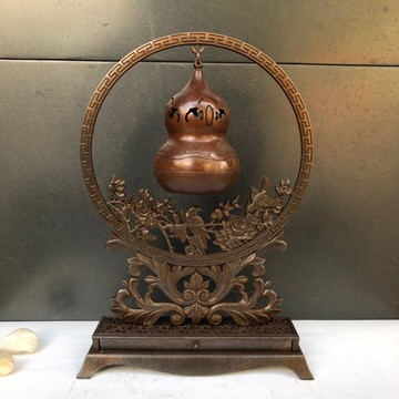 純銅仿古福祿葫蘆吊爐沉香檀香爐盤香爐家用室內創意擺件