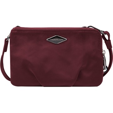 TRAVELON Parkview雙層斜背包(酒紅)