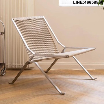 免運 開立發票 餐椅 洽談椅 高腳椅 沙發椅 吧台椅 拍攝椅 道具椅 極簡休閑椅設計師元素椅編織旗繩椅不銹鋼躺包豪斯躺椅單人沙發椅