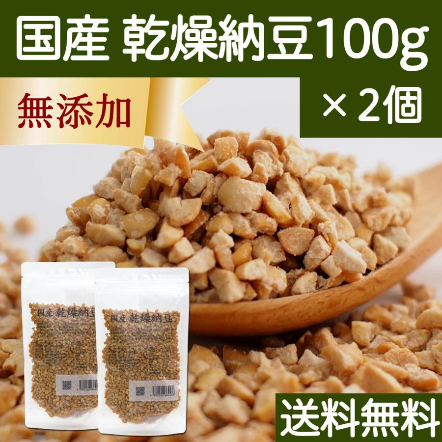 乾燥納豆 100g×2個 ドライ納豆 ひきわり納豆 無添加 犬 国産 送料無料