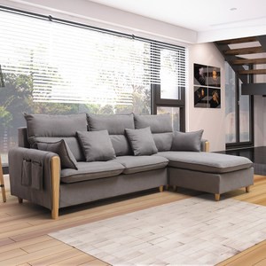 波士頓L型布沙發