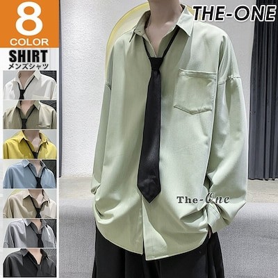 カジュアルシャツ メンズ 長袖シャツ ネクタイ付き 無地 長袖 胸ポケット 韓国ファッション 秋冬 通販 Lineポイント最大get Lineショッピング