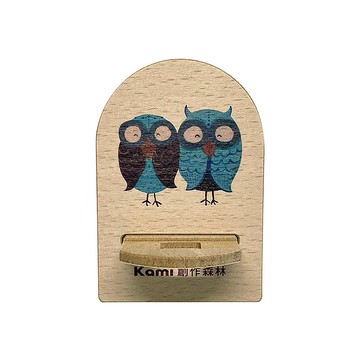 木質多功能便攜式手機架 情侶貓頭鷹 客製化禮物 手機支架 手機座