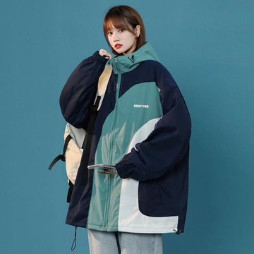 沖鋒衣外套男日系潮牌vintage情侶夾克春秋寬松休閑上衣運動衣服