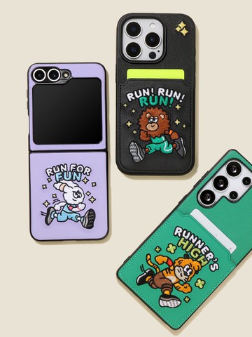 Galaxy S25/Plus/Ultra Running Embroidered Pocket Case