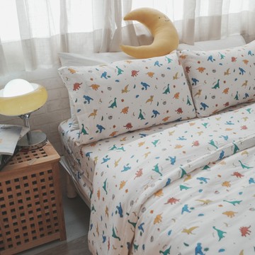 二層紗 白堊紀 雙人床包三件組 觸感親膚柔軟 台灣製 棉床本舖