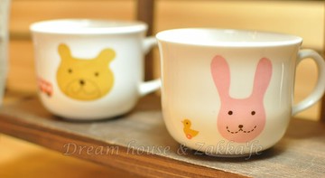 日本製 輕量強化瓷器 momo&mocha 單耳杯/茶杯/水杯/果汁杯/杯子 《 兔子/小熊 2款任選 》 《 日本進口 》★ Zakka'fe ★