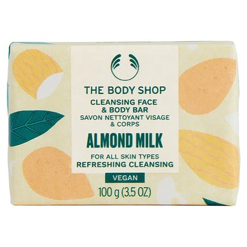 THE BODY SHOP 美體小舖 台灣公司貨 杏奶舒敏臉部&身體潔膚皂  100g  1個