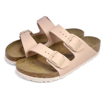 Birkenstock Arizona 雙帶扣環合成皮露趾拖鞋 女 粉膚色 勃肯 亞利桑那 一般寬平底休閒涼鞋 1027721