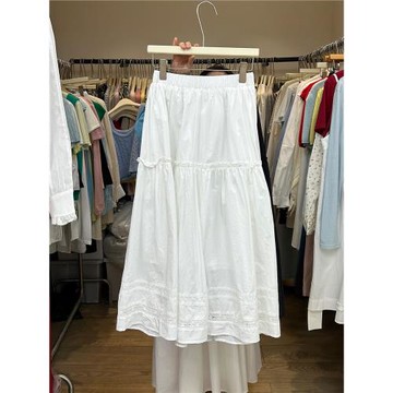 十三行女裝2025夏款垂感白色半身裙長款法式小白裙氣質a字裙長裙