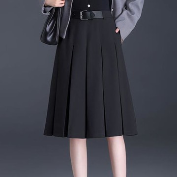 麗質達人 - 1671校園風百摺五分裙-二色