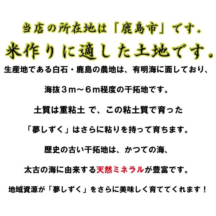 佐賀県白石産　夢しずく １０ｋｇ（５ｋｇ×２）