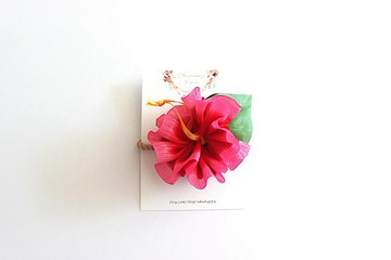 三用款木槿花飾品 髮圈 手環 烏克麗麗裝飾 夏日熱帶風情手工