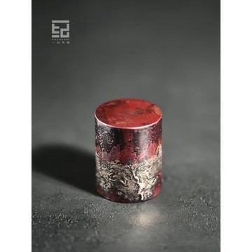 一紀 日式手工鎏銀紫銅蓋置 燒色實心紫砂壺鐵壺蓋托蓋架功夫茶配