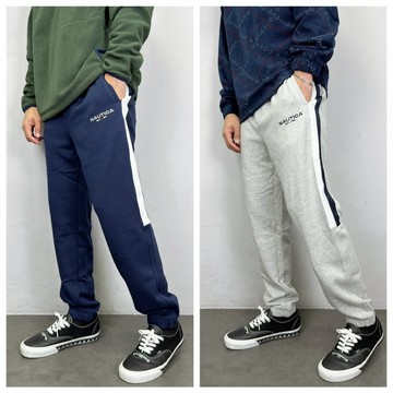 【New START精品服飾-員林】現貨 Nautica 帆船 側邊直條 電繡字母 縮口褲 長褲 棉褲