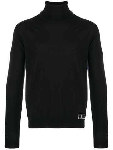 Valentino Garavani - logo-patch roll-neck jumper - men - Virgin Wool - L - Black