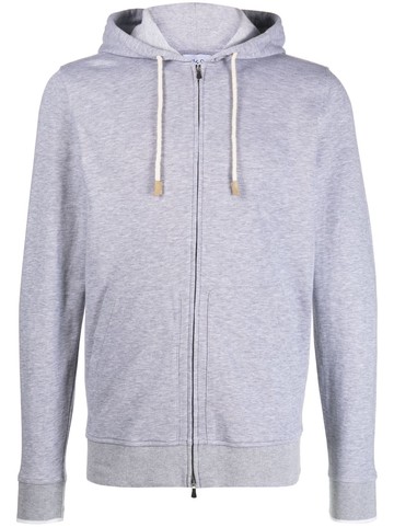 D4.0 - zip-up cotton hoodie - men - Cotton/Spandex/Elastane - 50 - Grey