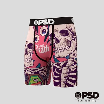 【PSD Underwear 官方旗艦店】LIQUID DEATH- 平口四角褲-骷顱頭之歌-粉色