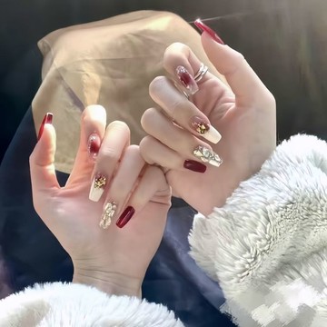 🧡Hannah💛新款純手工美甲穿戴甲簡約貼片可拆卸小女人網紅衕款純慾風極光顯白純欲暗色係貼甲