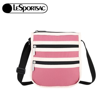 LeSportsac 3-Zip Crossbody 三層拉鍊斜背包 手機包 新春換新 送禮 女包-桃紅色
