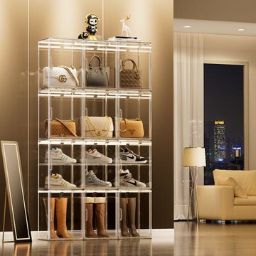 折疊收納盒超大號亞克力展示盒防塵防氧化娃娃玩偶手辦包包收納柜