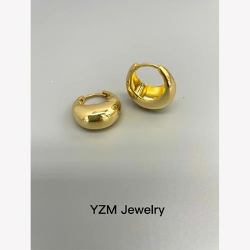 5折藝之美法式輕奢白百何同款18K鍍金純銀感水滴圓形耳環耳釘女