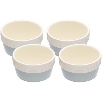 《KitchenCraft》陶製布丁烤杯4入-復古藍-- 點心烤模